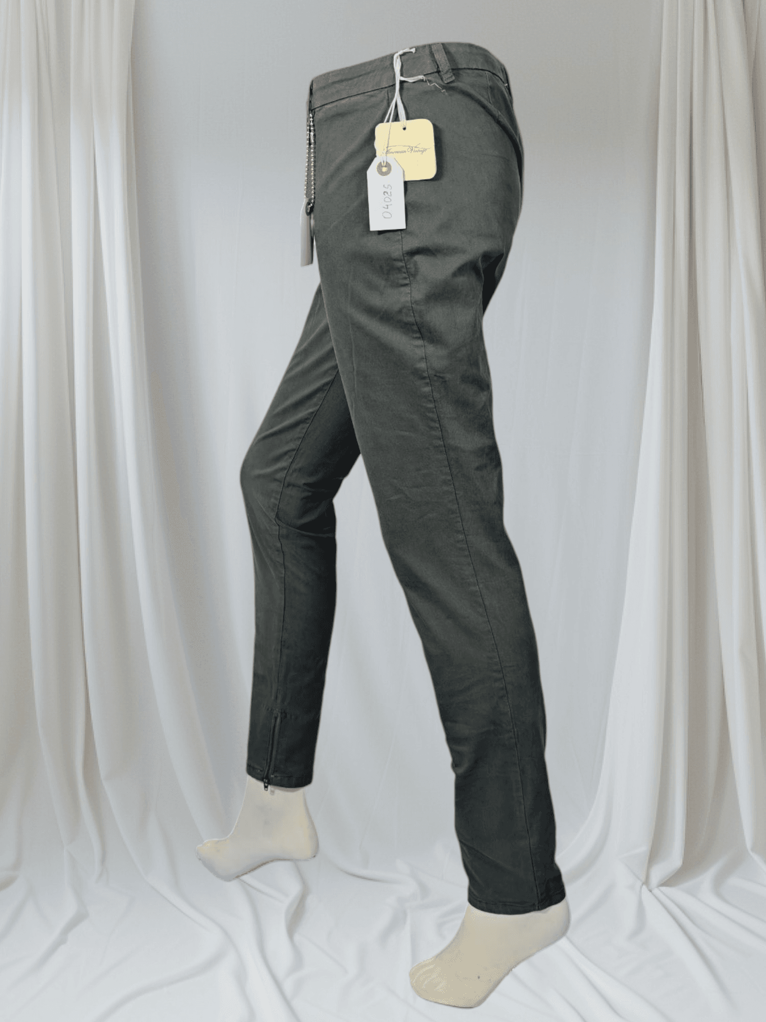 Américain Vintage – Pantalon ajusté gris métallisé