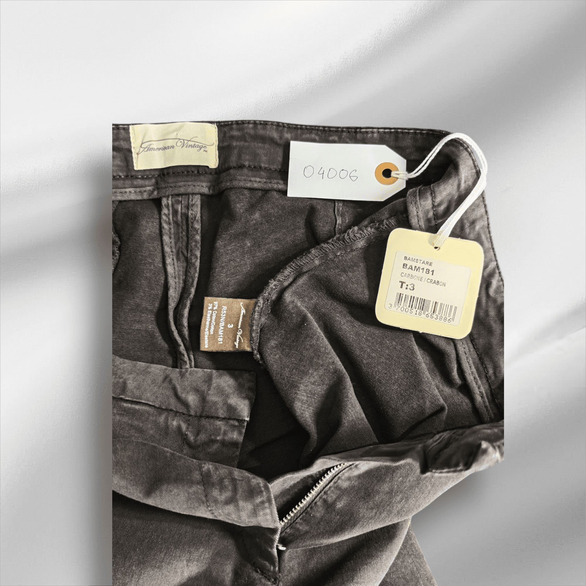 Américain Vintage – Pantalon ajusté noir carbone