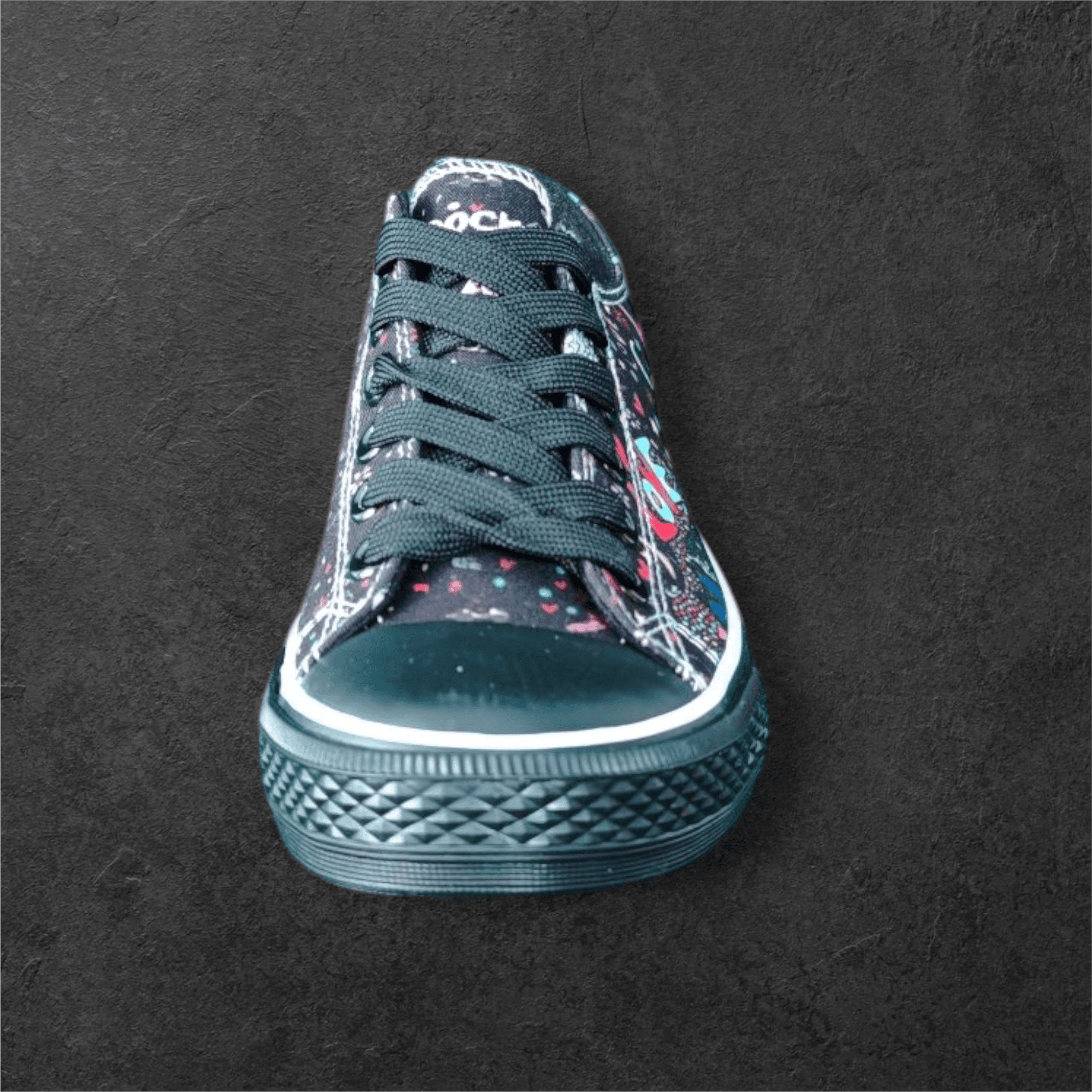 Sneakers Graphiques Noires – Multicolores