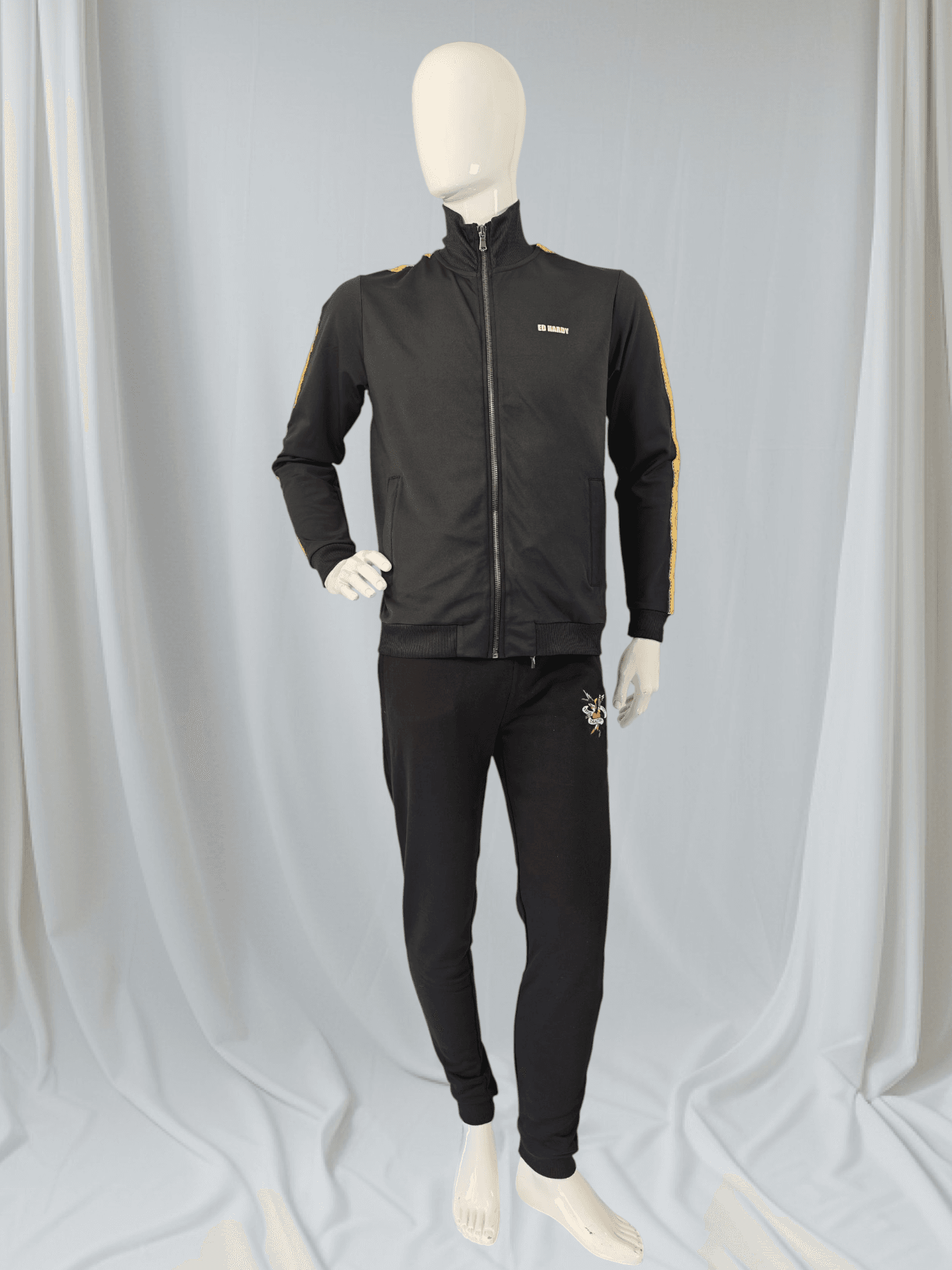 Ed Hardy – Ensemble “Cheetah Crystal Track Top & Till Death Jogger”